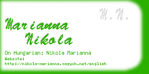 marianna nikola business card